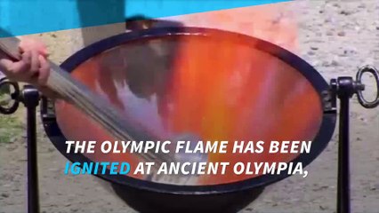 Olympic torch for Rio games lit at ancient Greek site