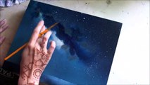 Spray Paint Art with Oil Painting and Resin Space Art