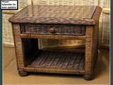 Wicker End Table | Wicker End Table With Drawer