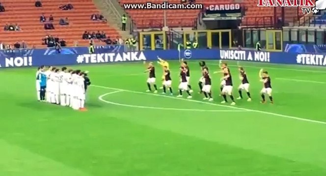 AC Milan vs Carpi - AC Milan Players Haka Dance (21/04/2016)