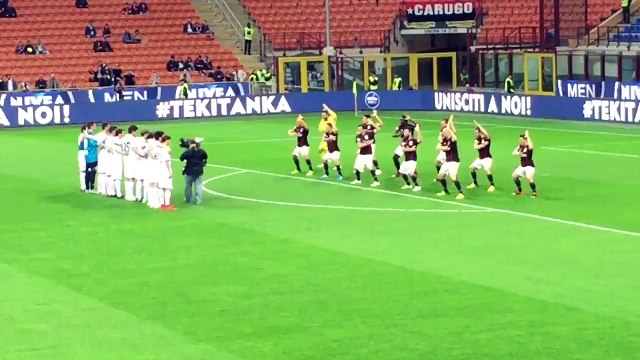 AC Milan players inexplicably performed their own haka before their match with Carpi in Serie A on Thursday evening