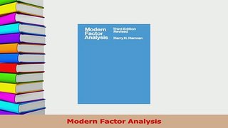 Download  Modern Factor Analysis PDF Free