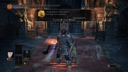 Dark Souls III - NPC Emma High Priestess (Way of the Blue Covenant) Small Lothric Banner Dialogue