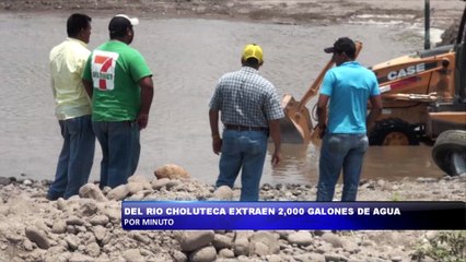 Del Rio Choluteca extraen 2 mil galones de agua por minuto