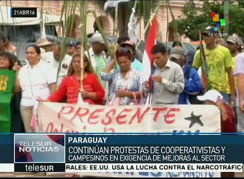Cooperativistas y campesinos paraguayos suman 3 semanas de protestas