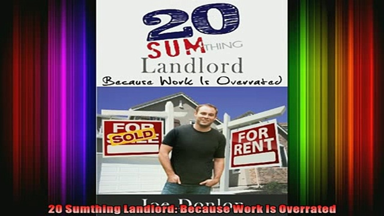 READ book  20 Sumthing Landlord Because Work Is Overrated Free Online