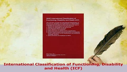 Download  International Classification of Functioning Disability and Health ICF Ebook