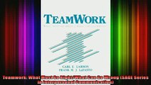 READ book  Teamwork What Must Go RightWhat Can Go Wrong SAGE Series in Interpersonal Full EBook