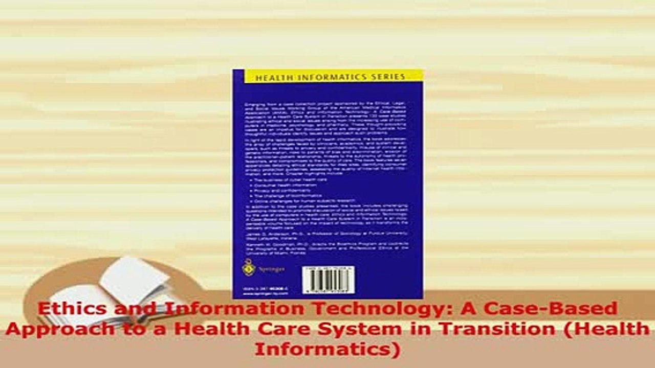 Download  Ethics and Information Technology A CaseBased Approach to a Health Care System in Read Full Ebook