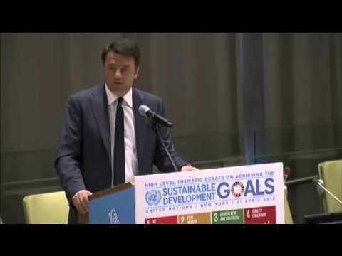 New York - Renzi interviene all'ONU (21.04.16)