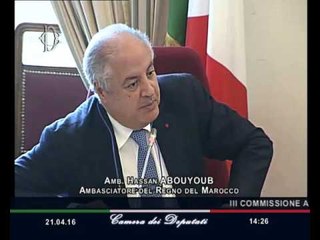 Roma - Audizione dell’Ambasciatore del Regno del Marocco, Hassan Abouyoub (21.04.16)