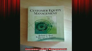 READ book  Customer Equity Management  BOOK ONLINE