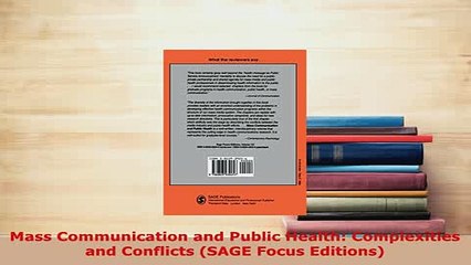 PDF  Mass Communication and Public Health Complexities and Conflicts SAGE Focus Editions Download Online