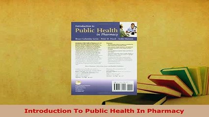 PDF  Introduction To Public Health In Pharmacy Download Online