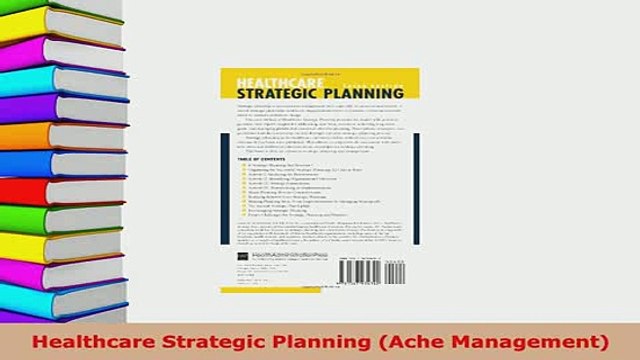 Download Healthcare Strategic Planning Ache Management PDF Full Ebook