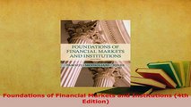 PDF  Foundations of Financial Markets and Institutions 4th Edition Read Online
