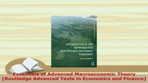Download  Essentials of Advanced Macroeconomic Theory Routledge Advanced Texts in Economics and PDF Book Free