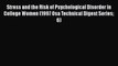 [Read book] Stress and the Risk of Psychological Disorder in College Women (1997 Osa Technical