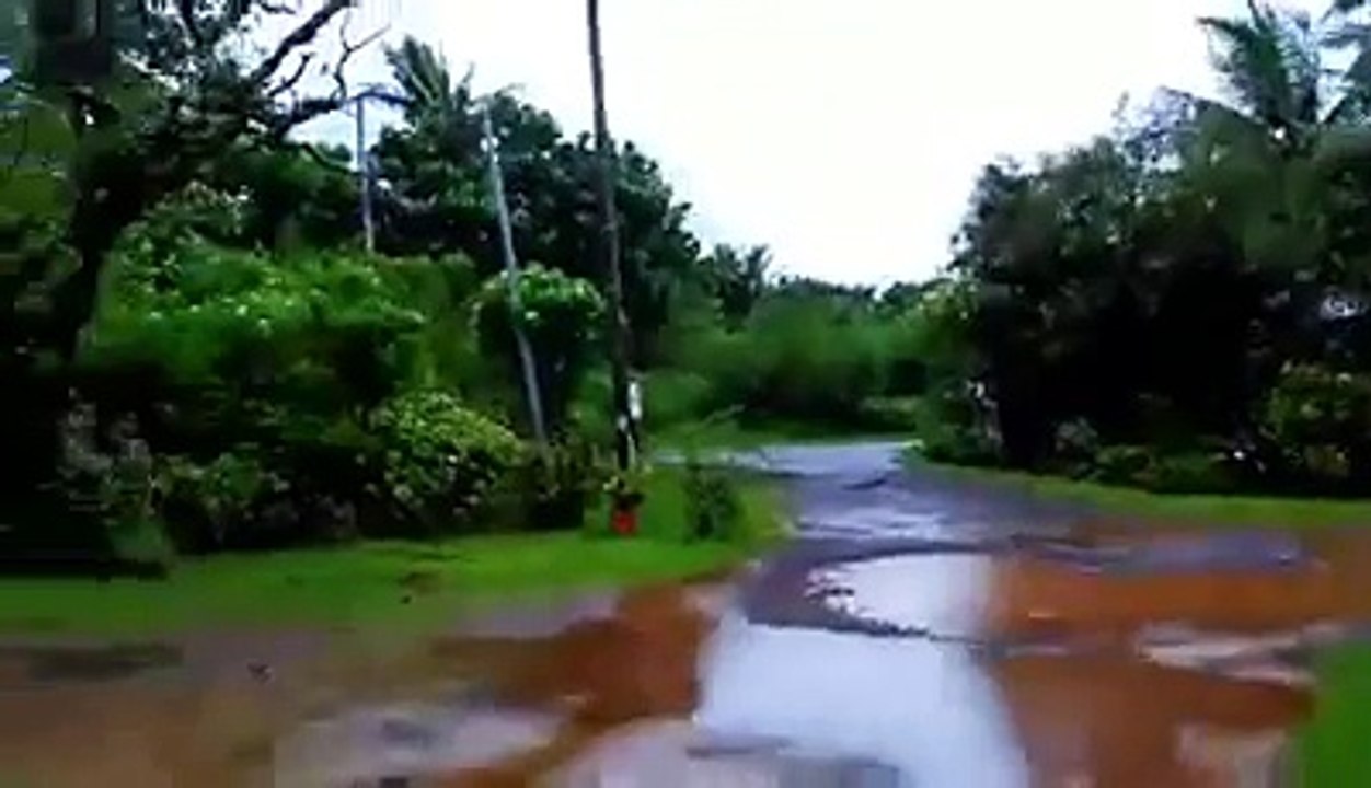 Cyclone Amos start the impacts in Lano, Wallis, France  22 04 2016