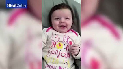 Amazing10 week old baby stuns mum by saying 'hello'