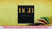 PDF  Artikel 7 912 47 Egbgb Internationales Recht Der Naturlichen Personen Und Der Free Books