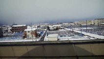 東海道新幹線　雪の関ヶ原付近20121210