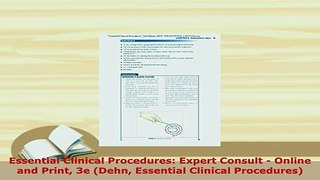 PDF  Essential Clinical Procedures Expert Consult  Online and Print 3e Dehn Essential Read Online