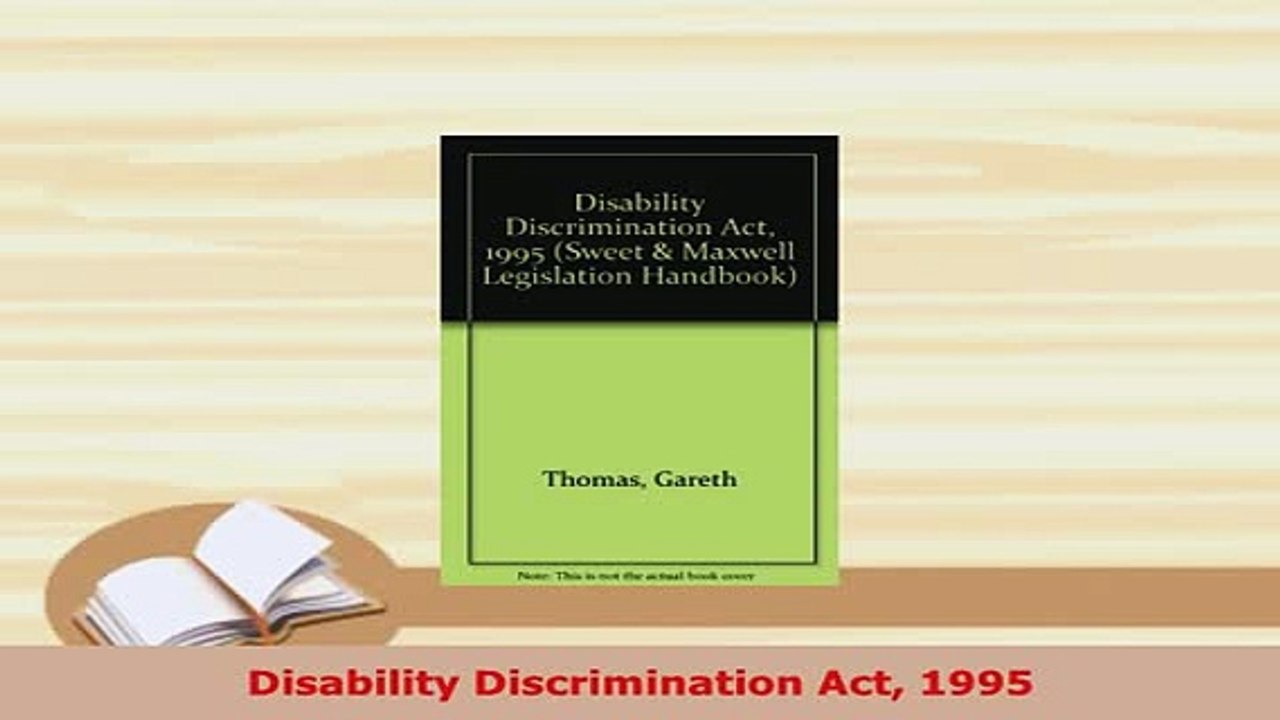 PDF  Disability Discrimination Act 1995  EBook