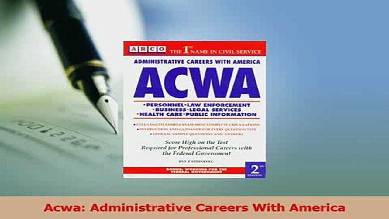 PDF  Acwa Administrative Careers With America  EBook