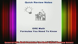 DOWNLOAD FREE Ebooks  General GRE Math Formulas You Need Quick Review Notes Full Free