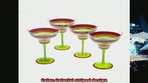 special produk Certified International Hot Tamale Hand Painted Margarita Glass Set of 4