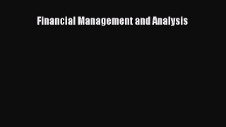 Read Financial Management and Analysis Ebook Free