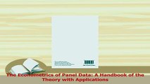 PDF  The Econometrics of Panel Data A Handbook of the Theory with Applications Download Full Ebook