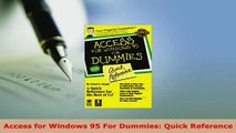 PDF  Access for Windows 95 For Dummies Quick Reference  EBook