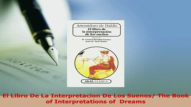 PDF El Libro De La Interpretacion De Los Suenos The Book of Interpretations of Dreams Free Books
