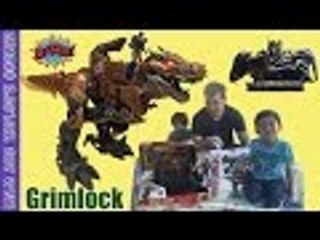 TRANSFORMERS STOMP & CHOMP GRIMLOCK Unboxing and Toy Review | Liam and Taylor's Corner