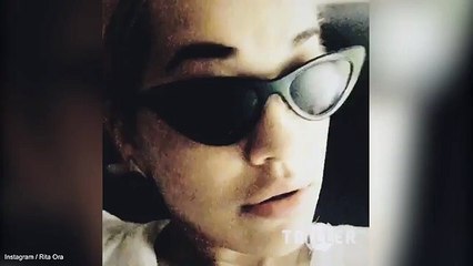 Makeup-free Rita Ora creates a funky music video at home