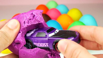 LEARN COLORS for Baby and Kids Peppa Pig Disney Cars Spiderman  Hulk PlayDough Surprise Eggs