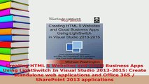 Download  Creating HTML 5 Websites and Cloud Business Apps Using LightSwitch In Visual Studio Free Books