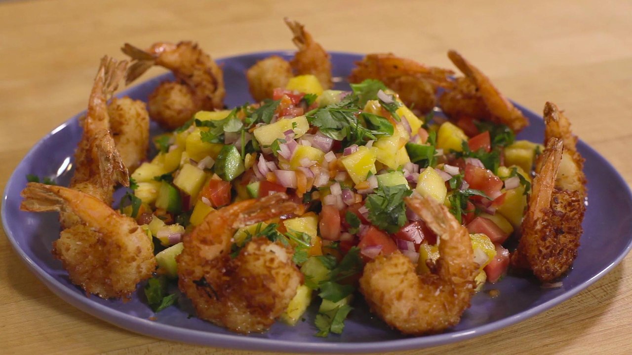 Crispy Coconut Shrimp with Habanero Mango Salsa