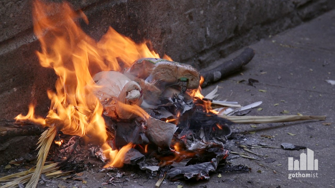 See The Burning Of Chametz At One Crown Heights Synagogue