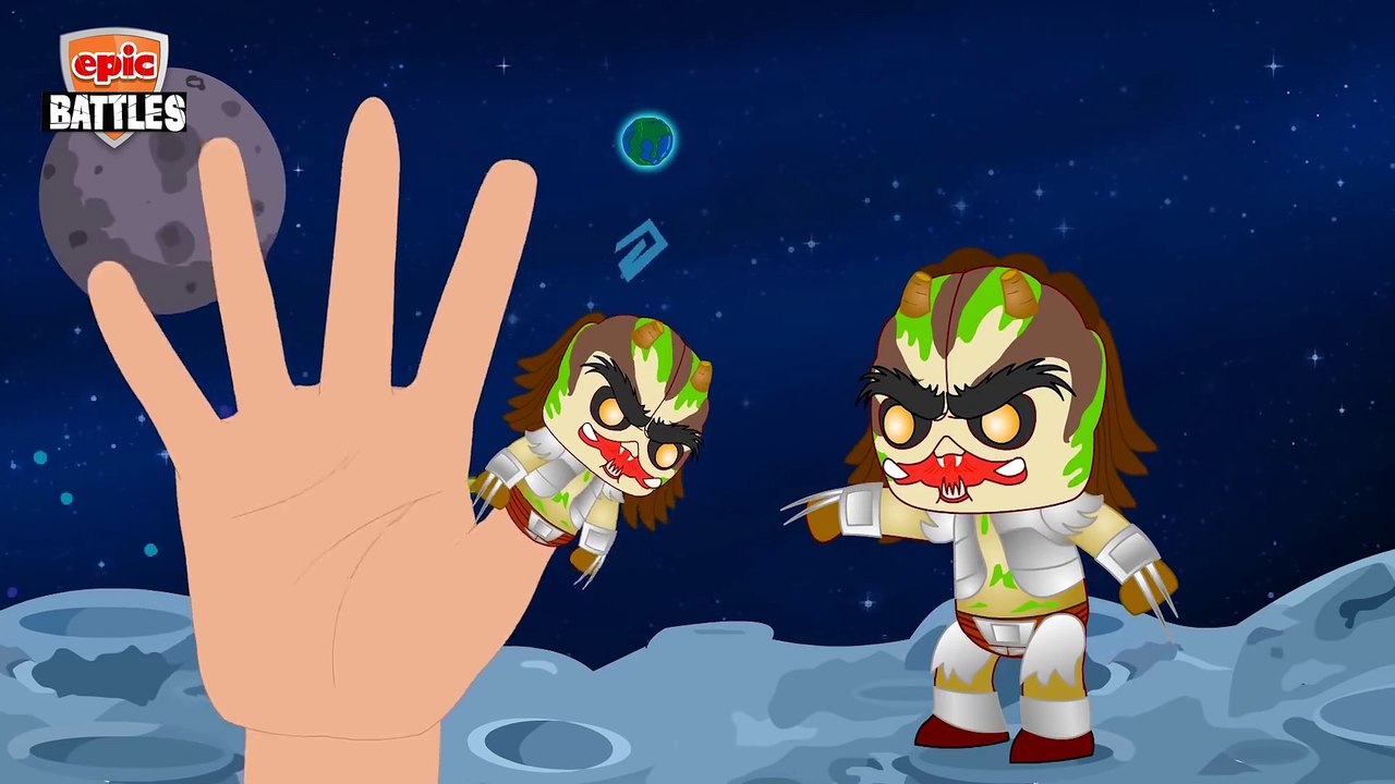 Finger Family Epic Battles Crazy Alien Vs Predator _ Finger Family Nursery Rhymes