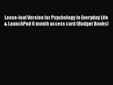[Read book] Loose-leaf Version for Psychology in Everyday Life & LaunchPad 6 month access card