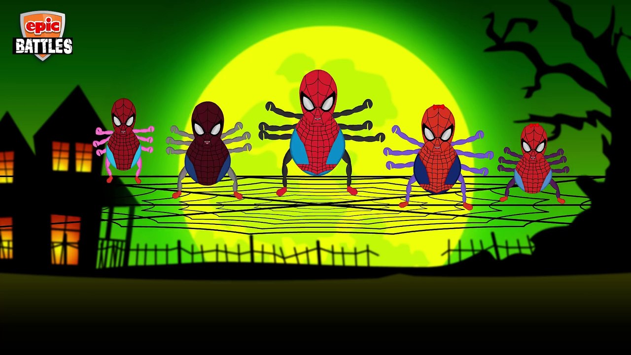 Finger Family Epic Battles Funny Spider vs Bat _ Finger Family Rhymes for Children