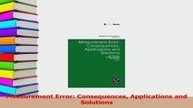 Read  Measurement Error Consequences Applications and Solutions Ebook Free