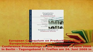 PDF  European Colloquium on Production Schools  Europaisches Kolloquium Produktionsschule Download Full Ebook