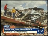 Sobrevuelo evidencia la magnitud de la devastación en Manabí