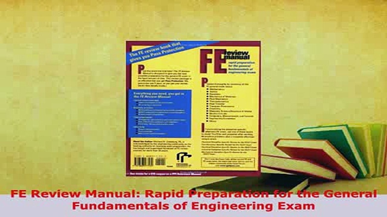 PDF  FE Review Manual Rapid Preparation for the General Fundamentals of Engineering Exam Download Full Ebook