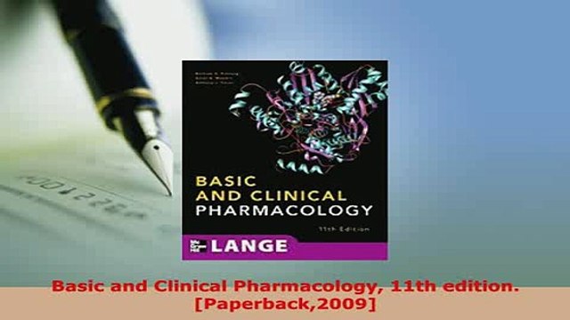 PDF Basic and Clinical Pharmacology 11th editionPaperback2009 Download Full Ebook