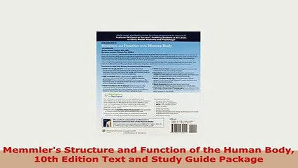 Download  Memmlers Structure and Function of the Human Body 10th Edition Text and Study Guide Download Online